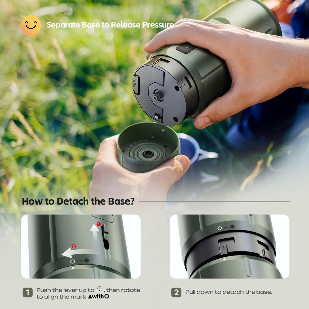 HIBREW H4C Portable Espresso Maker, Handheld Manual Coffee Machine for Camping, Travel & Home Use, Green - Classic