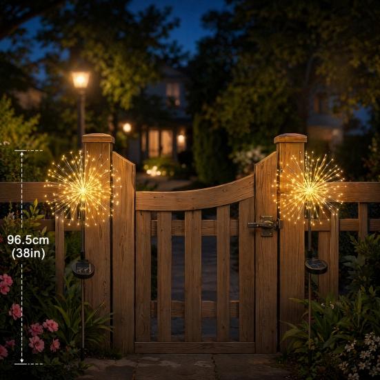 Solar Dandelion Garden Light, Outdoor Solar Powered Dandelion Lamp with Stake, Waterproof Solar Pathway Light for Yard Lawn