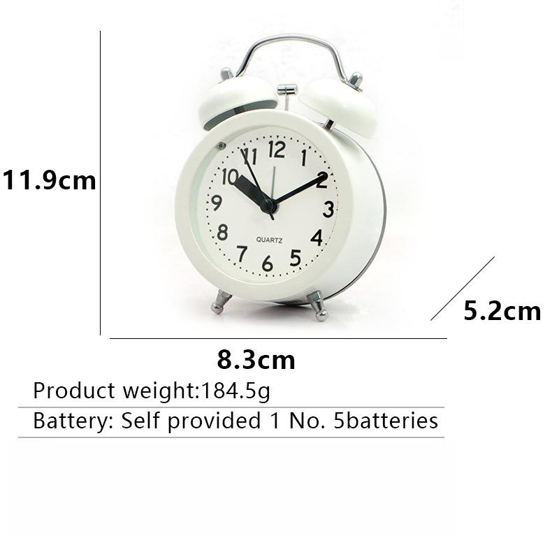 New Ultra Quiet Mini Bell Alarm Clock for Kids, Silent Non-Ticking, Minimalist Desk Clock, Loud Ring Bell, Perfect for Study and Home Use