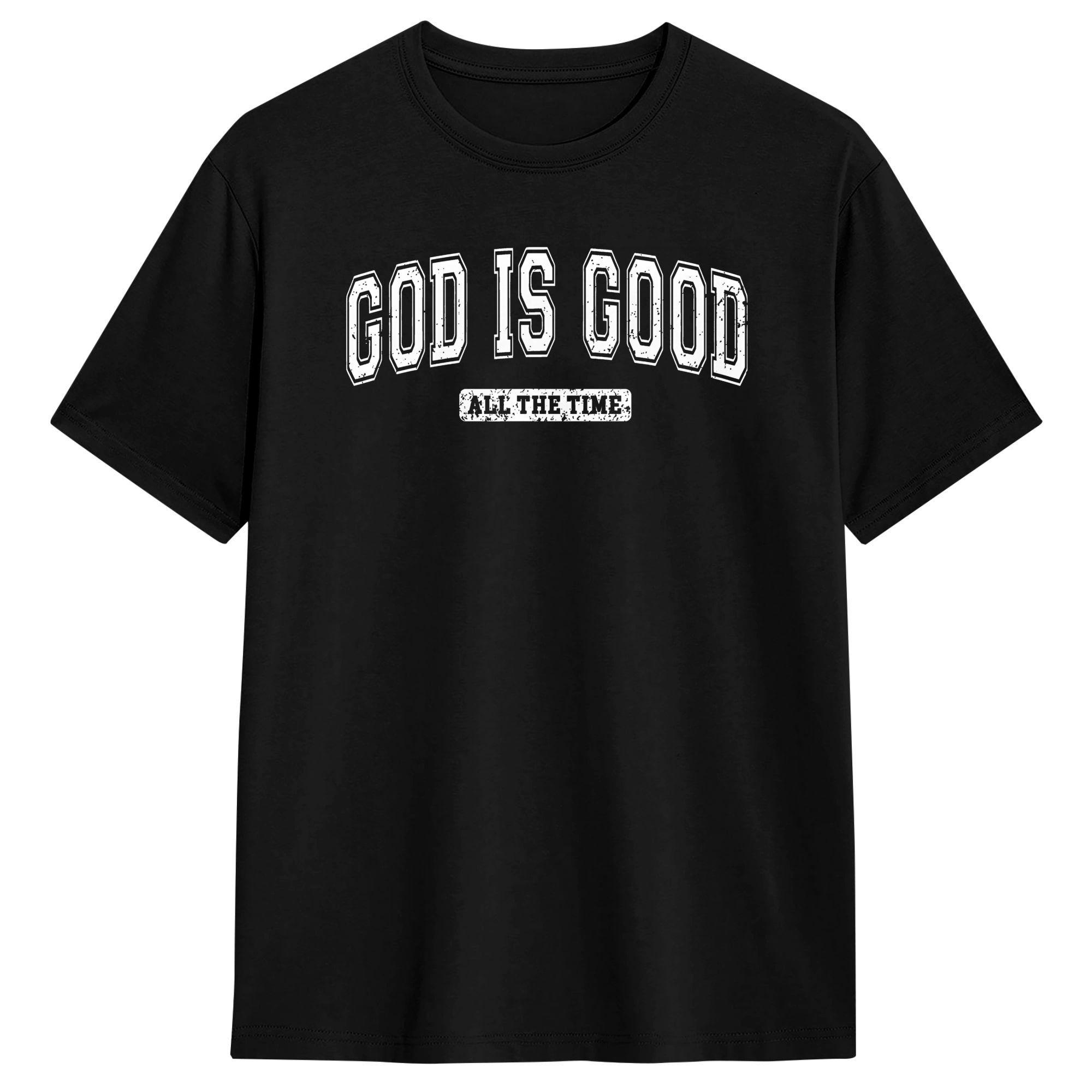 

God Is Good All The Time Faith Based Jesus Christian Pure Cotton T Shirt For Men Summer T Shirts O Neck Tees Oversized Clothing 5XL різнокольоровий
