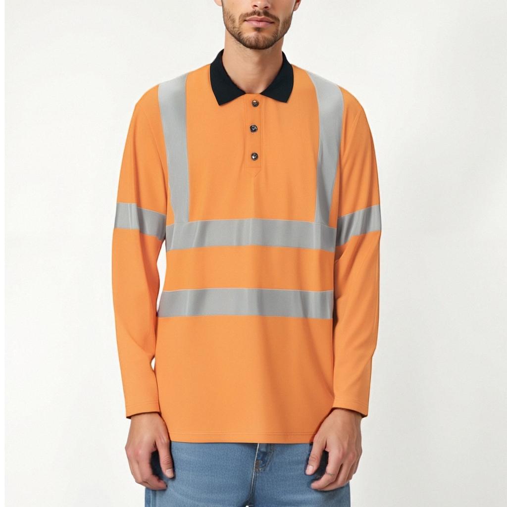 Reflektierende Arbeitskleidung für Herren mit schnell trocknendem Revers für den Außenbereich, Bauwesen, Umweltsicherheit, Bauarbeiten