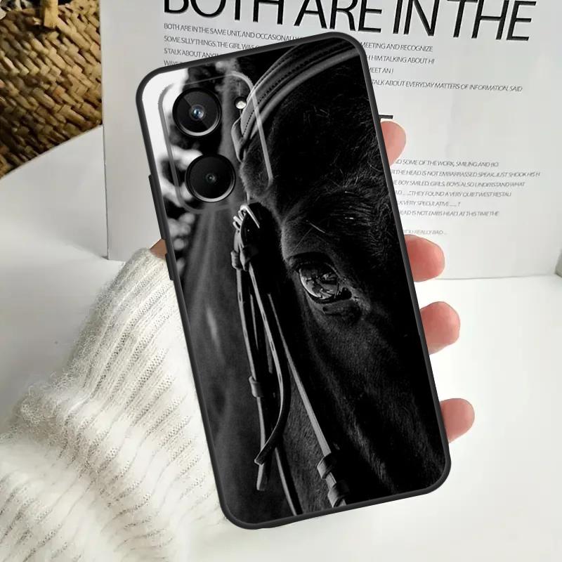

Черная Белая Лошадь для Realme 12 Pro Plus 11 10 9 C67 C55 C53 C35 C33 C30 C25s C21Y C15 GT3 GT5 GT Neo 5 Чехол Realme 10 4G