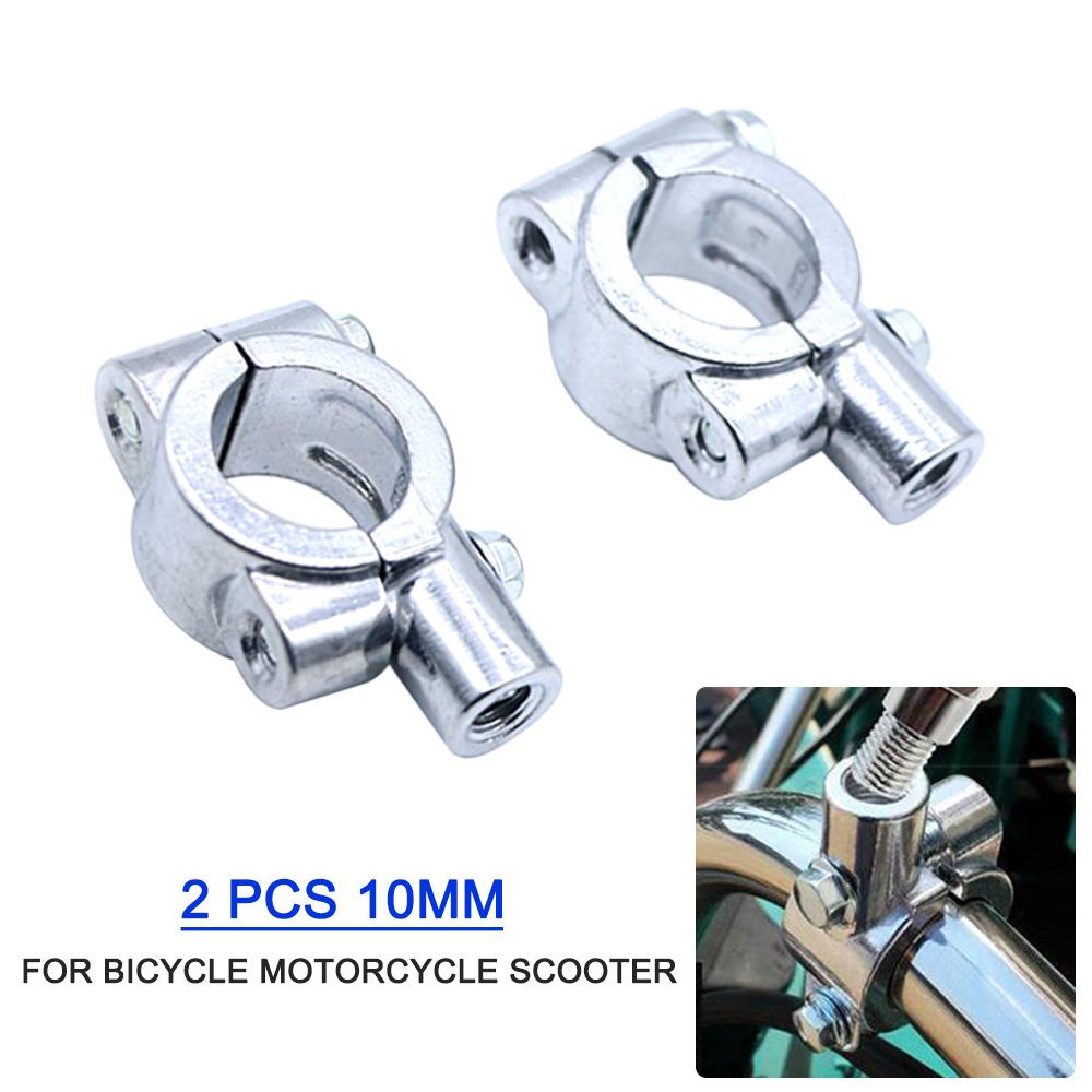 Handlebar Mirror Mount Clamp Aluminum Handlebar Rearview Side Mirrors Adapter Holder Clamp for Motorcycle Scooter, 2 Pcs 10mmCelsius