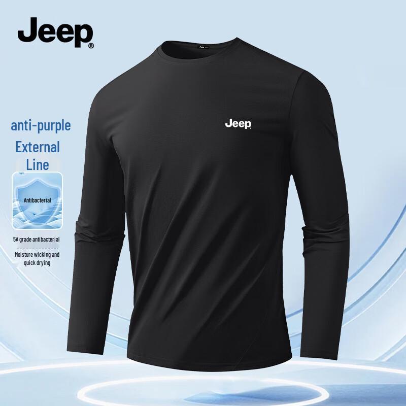 JEEP Men s Quick-Dry 5A Antibacterial Long-Sleeve T-Shirt L