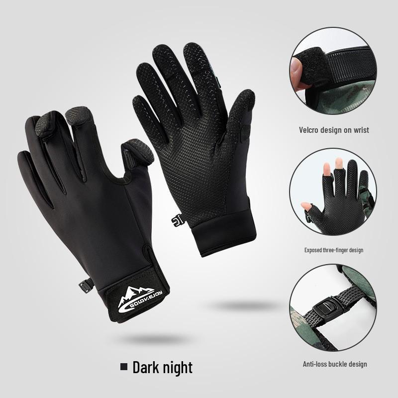 XG55 Outdoor Non-Slip Half-Finger Fishing Gloves: Breathable, Sweat-Absorbent, Wear-Resistant, Ice Silk Design. Ideal for Fishing, Cycling.
