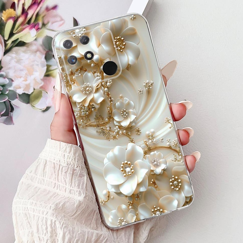 Soft Full RMX3430 Protective Cover For Realme Narzo 50A Casing Cat Pattern For Realme Narzo 50A Narzo50A Silicone Covers Case