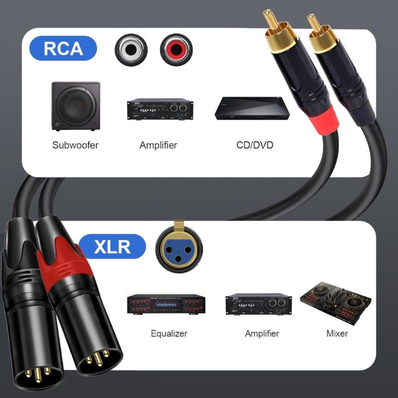 Double To Double Sound Cable 1m Professional Balanced Indication Transmission Gold Veneered Couplings For Studio Media Room