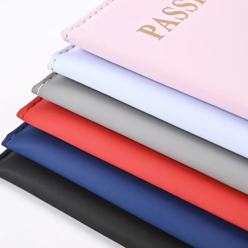 Leather passport holder Business travel document bag Passport cover Men's and women's passport carrying bag PU card holder