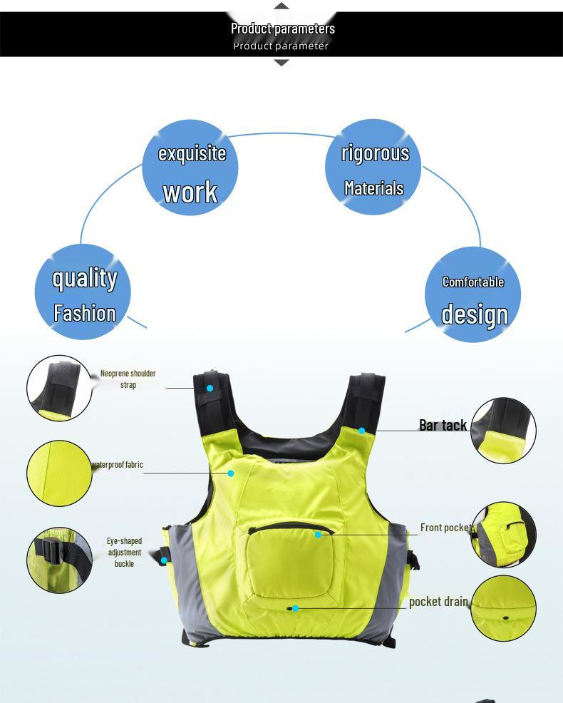 High Buoyancy Kayak Life Jacket for Men and Women - Ideal for Paddleboarding, Sailing, Swimming, and Fishing