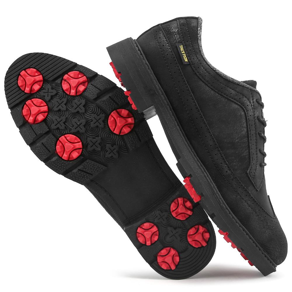 Men's Large Non-slip Spiked Golf Shoes, Size 39-49, Black/White Comfortable Training Footwear
