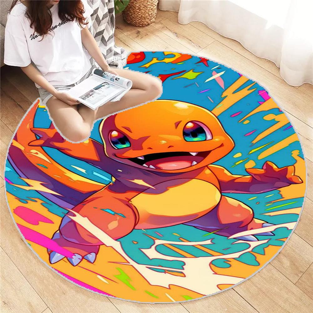  Charmander Pokemon Round Mat Cartoon Living Room Bedroom Kitchen Balcony Rugs Non-Slip Yoga Carpet Cute Home Decor Gift