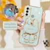 Luxury Plating Mirror Holder Case For Motorola Moto G60 G20 G30 G10 G22 G52 G13 G23 G50 G9 Silicone Stand Cover
