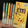 5pcs Pikachu Gel Pen Set Pokemon Ballpoint Pen Cartoon Printing Writing Pen Students Stationery Office Supplies For Kids Gift
