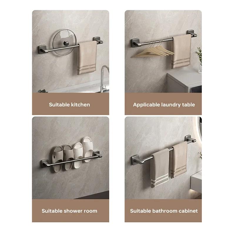 2025 New Towel Holder Space Aluminum Shower Room Towel Hanger Multifunctional Storage Organizer For Bathroom Accessories