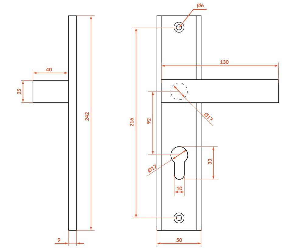 Klamka Zewnętrzna Do Drzwi Floko Czarna Aluminiowa Wkładka 92Mm Nowoczesna