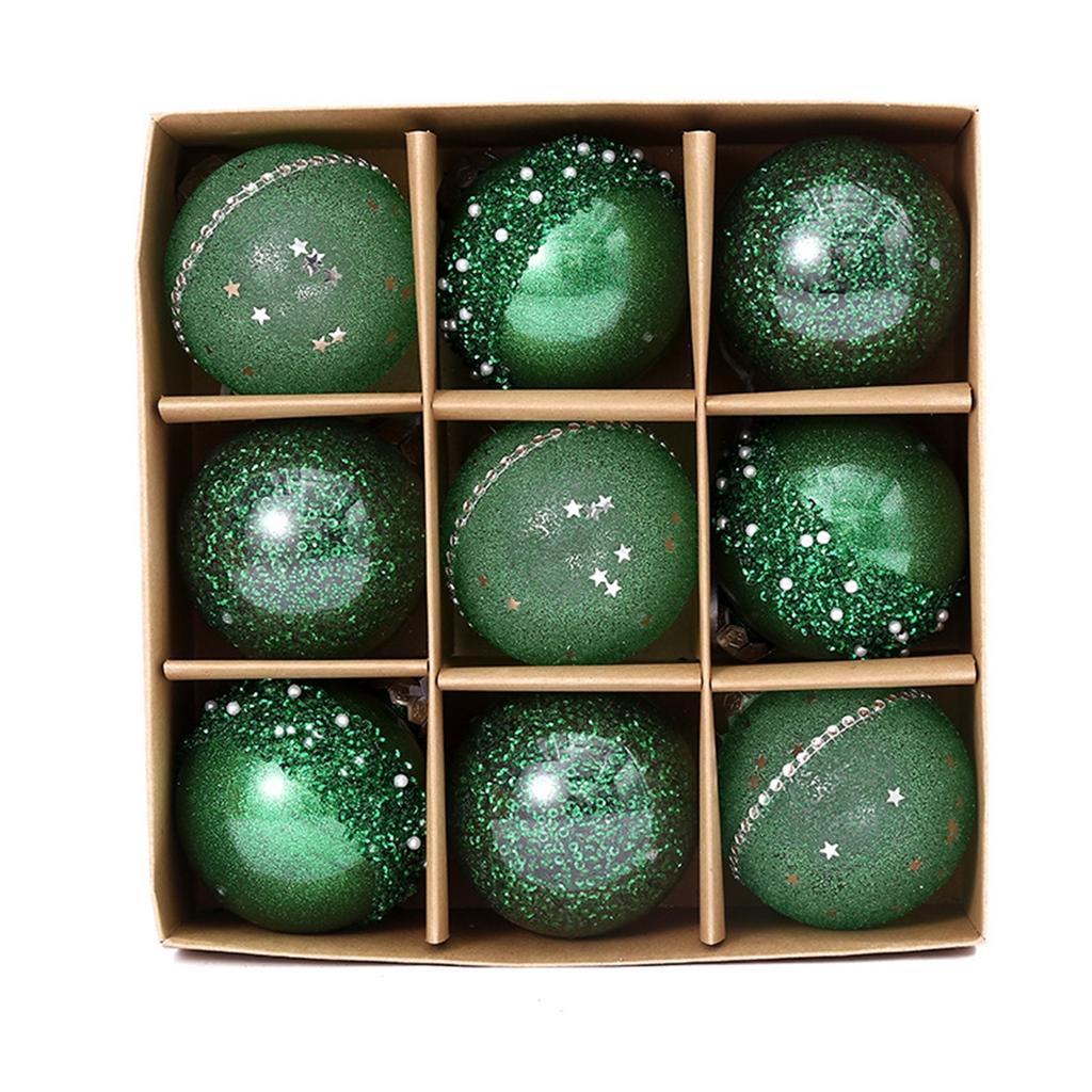 8CM 9 Pcs Christmas Balls Ornament Xmas Tree Hanging Pendant Decorations Home Christmas Decoration Accessories