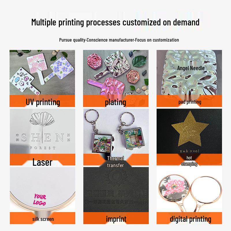 Portable Folding Rose Mirror: Compact HD Double-Sided Makeup Mirror with Flip-Top Design