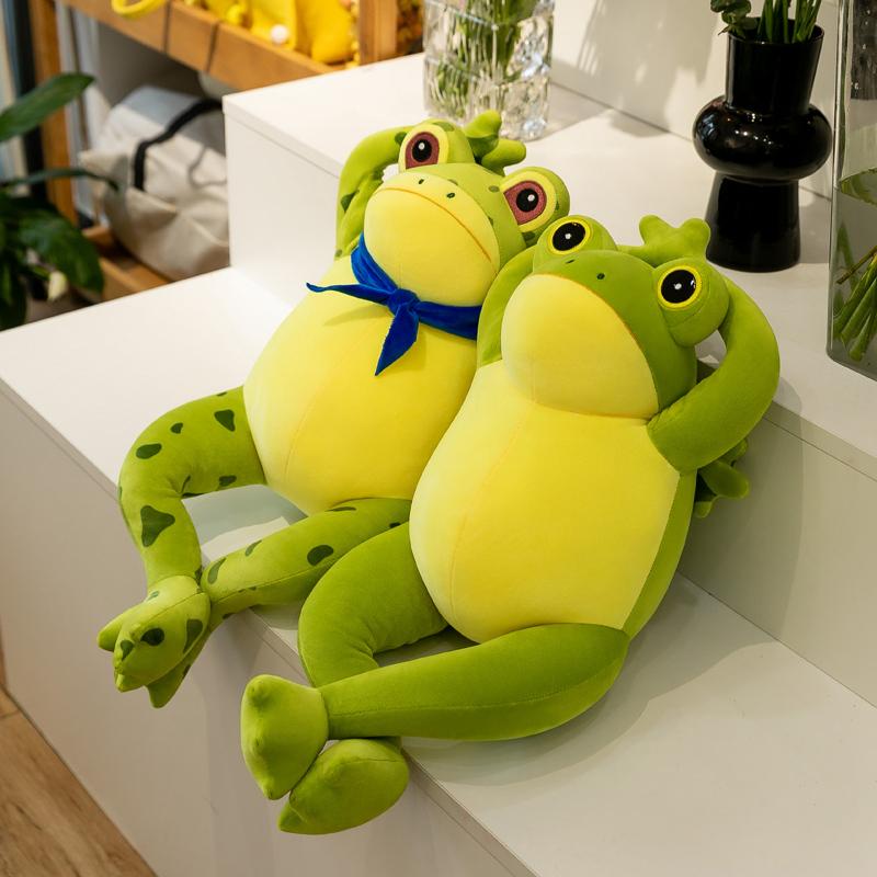 50cm Felpa de Rana Linda y Acogedora Animal de Peluche Suave Juguete de Rana Divertido con Bufanda Kawaii Regalo Para Niña Niño Novia