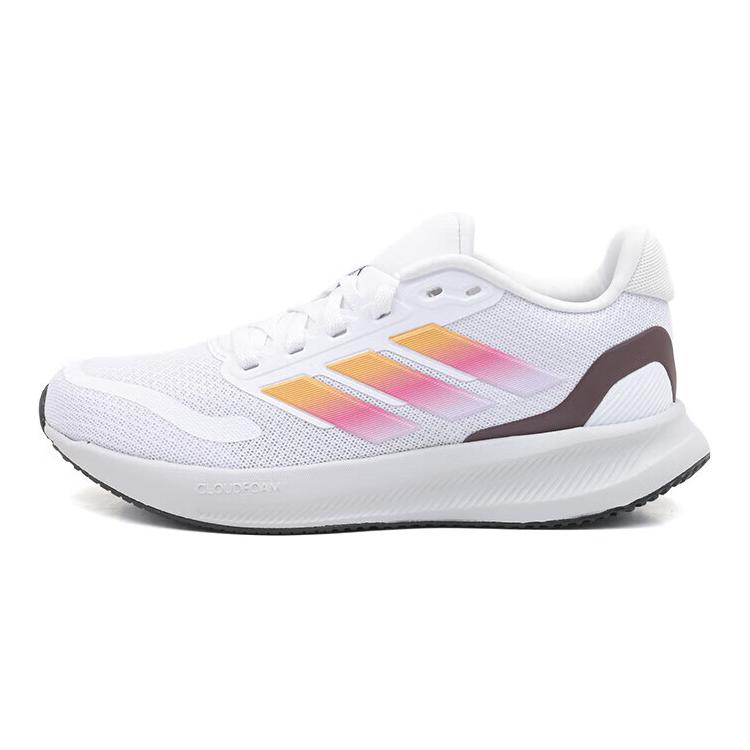 Adidas Runfalcon 5 PU Fabric Comfortable Versatile Non-Slip Durable Low-Top Kids Running Shoes Kids Running Shoes White Orange IE8588