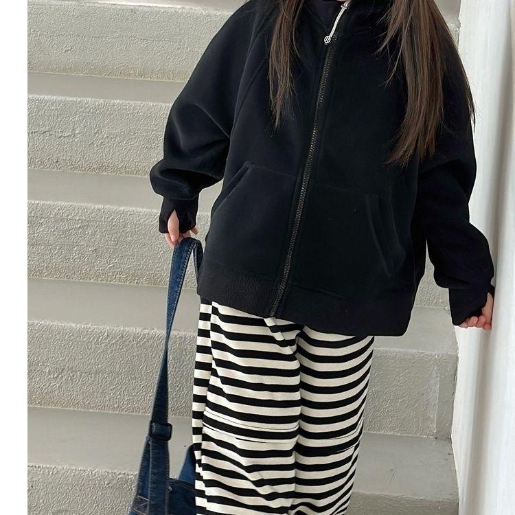 Children's Hooded Sweatshirt Jacket—Fall Casual Outerwear for Girls