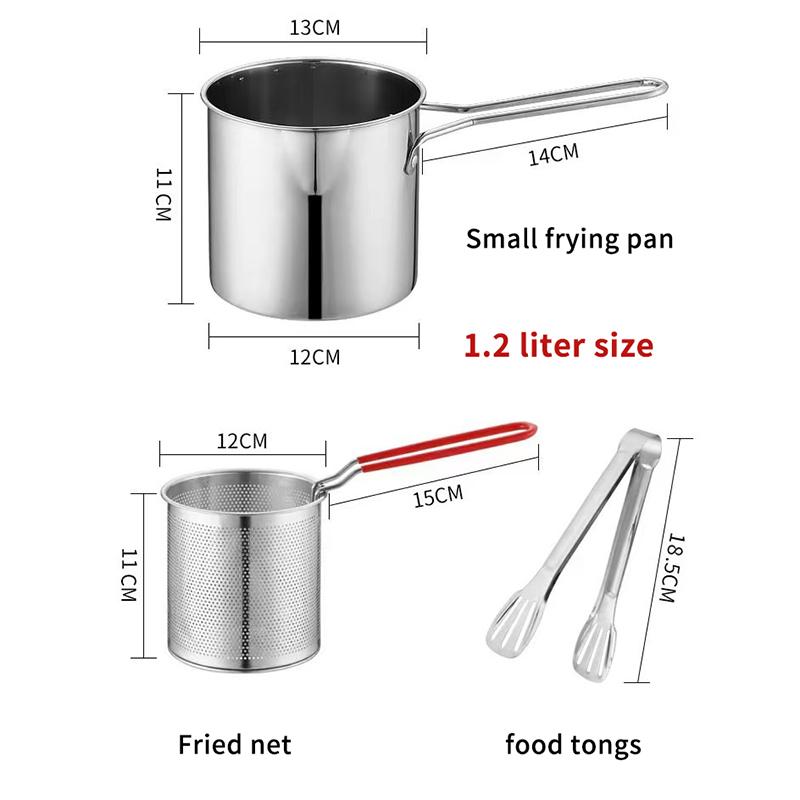 Edelstahl Fritteuse Multifunktionaler Kleiner Topf Küchenspezifisch zum Frittieren von Hähnchen und Andere Kochwerkzeuge