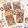 6Sheets/pack Transparent Cute Cartoon Capybara Stickers Kawaii Kids Decals Toys Waterproof DIY Diary Stationery School Supplies