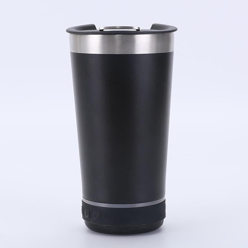 Stainless Steel Music Insulated Cup 16oz Portable Water Bottle Beer Mug Speaker Wireless Bluetooth Speaker With Bottle Opener