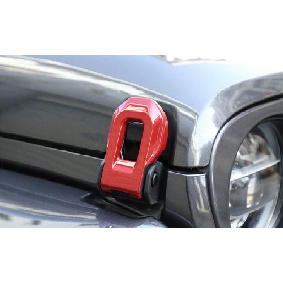 Hood Latch Cover Protector Trim 2* For Jeep Wrangler JL JLU JT 2018+ Bright Red