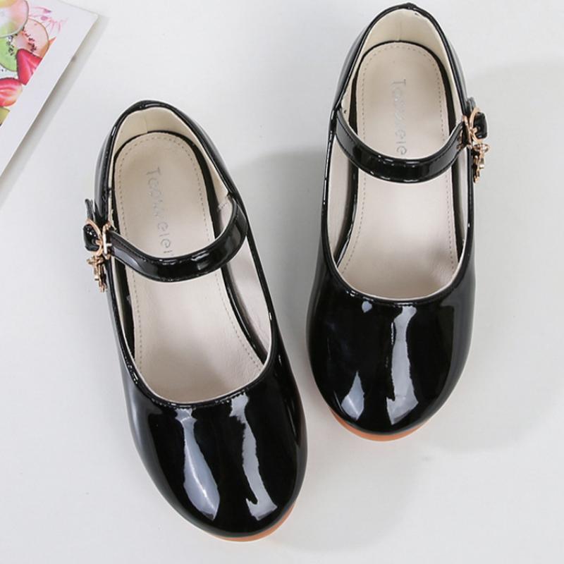 New Trendy Children Princess Leather Shoes Girls Silver Soft Bottom Performance Shoes