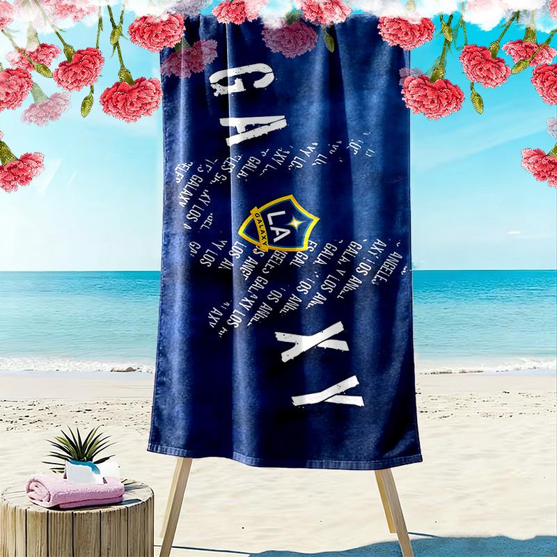 LA Galaxy Aufdruck Strandtuch, Großes Weiches Schnelltrocknendes Handtuch für Strand Camping Schwimmen