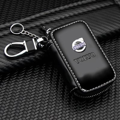 Leder Autoschlüssel Etui Tasche Multifunktionaler Schlüsselanhänger Tasche Organizer Schlüsselhalter Für XC70 V60 XC60 XC90 V50 S60 V90 V40 S40