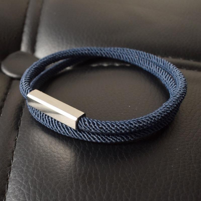 New Design 2 Loop Milan Rope Chain Bracelets for Women Geometric Square Bar Stainless Steel Magnetic Buckle Bracelet Men Jewelry