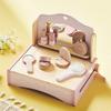 Smart-i Wooden Pretend Play Set, 8-Piece Set, Mini Dresser, Compact Tabletop, Cosmetic Play, Acrylic Mirror, ST Mark, Safety Toy, Flora