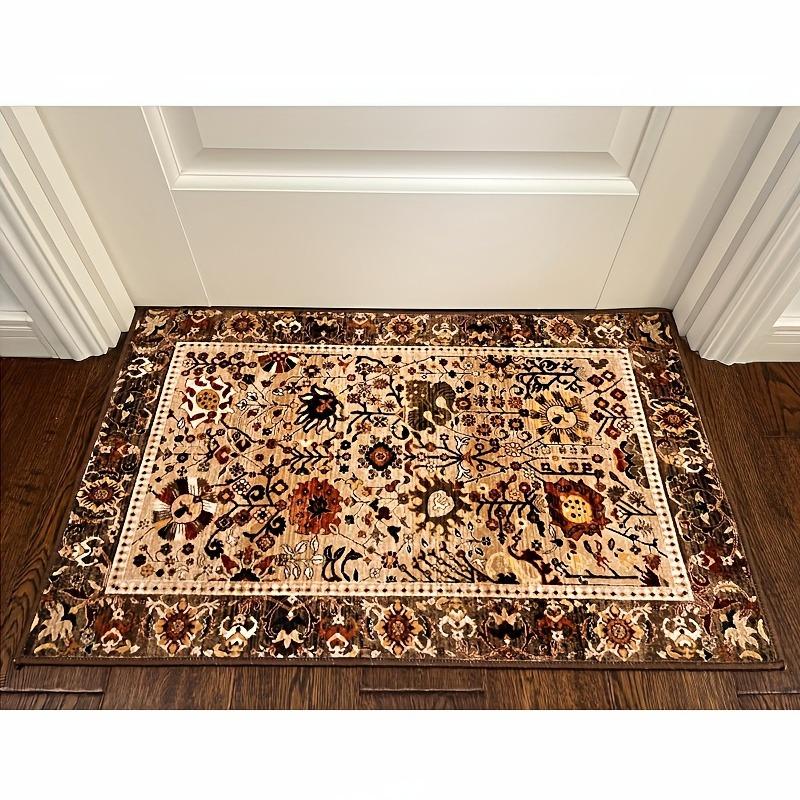 1 Piece of Modern Bohemian Printed Floor Mat with 100% Polyester Anti Slip Interior Rug Vintage Home Decoration Felt Carpet