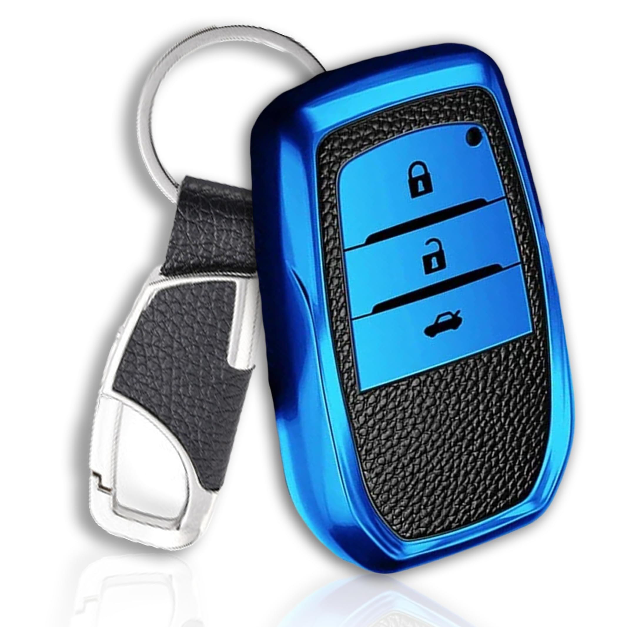 Compatible with Toyota, Leather-like TPU key case, key cover with