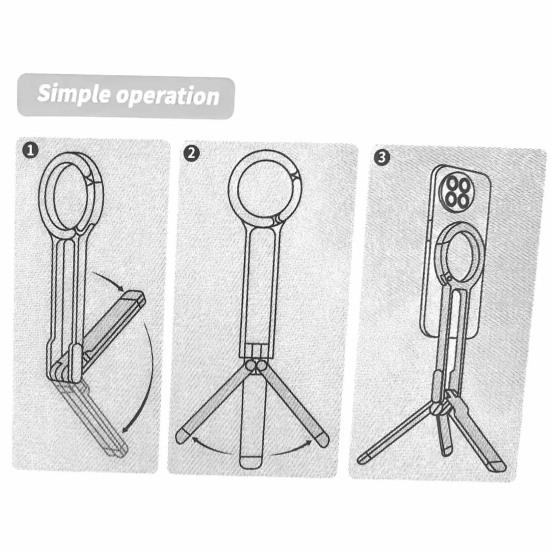 Magnetic Ring Phone Tripod Carabiner Mounted Tripod Multi-Function Rotating Desk Mount Selfie