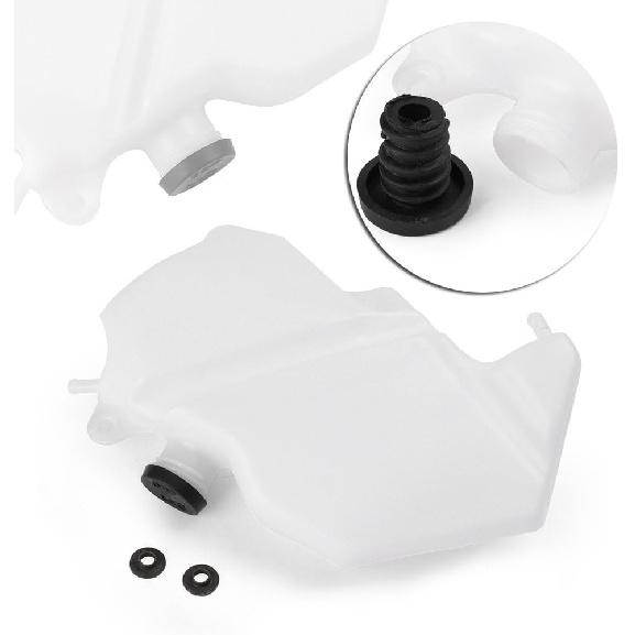 Mallofusa Motorcycle Radiator Water Coolant Reservoir Overflow Tank Replacement Compatible for Ninja ZX-6R 2009 2010 2011 2012 White