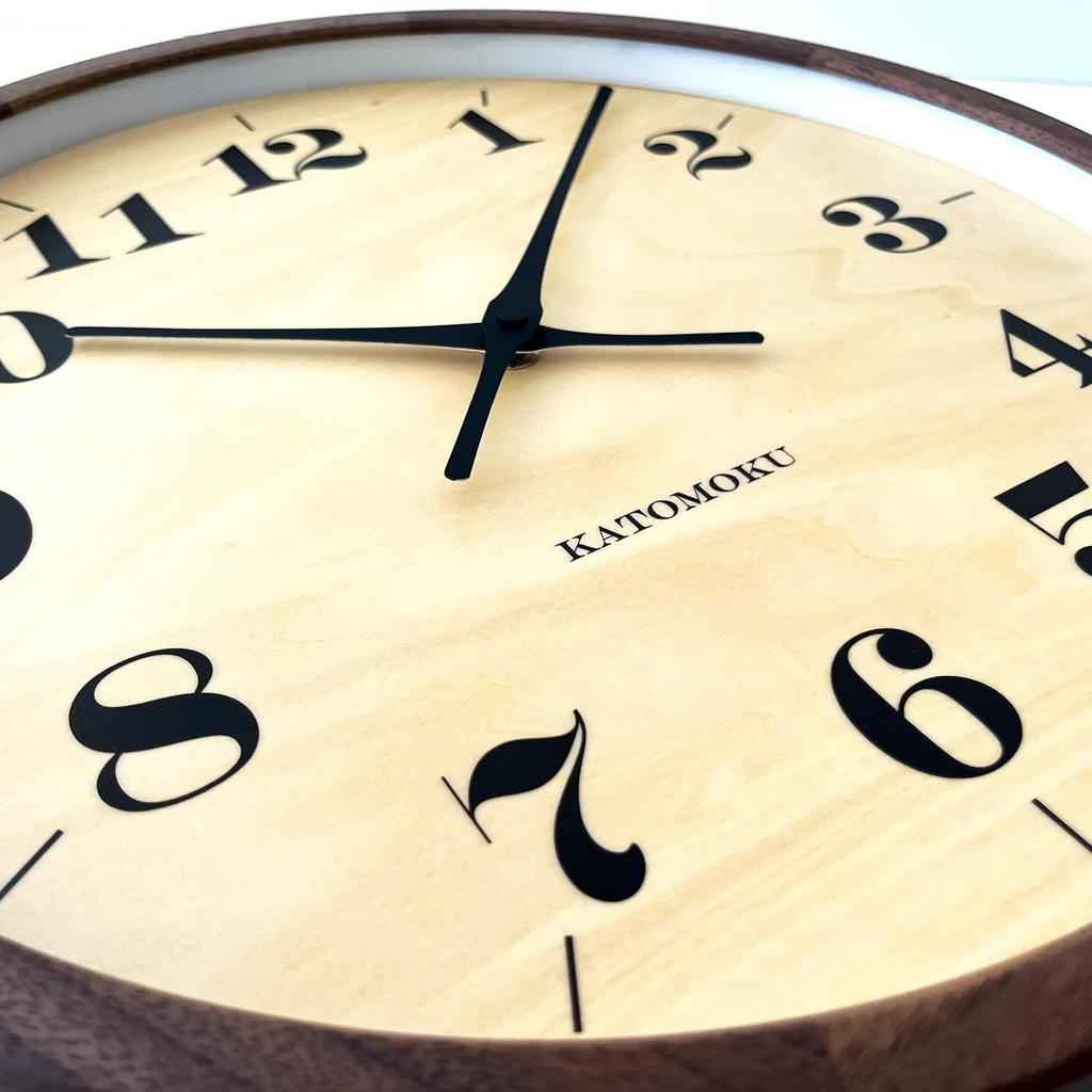 KATOMOKU Muku Clock 22 LL Walnut km-142WA Wall Clock with Sweep Movement, 38.2cm Diameter (Quartz Clock)