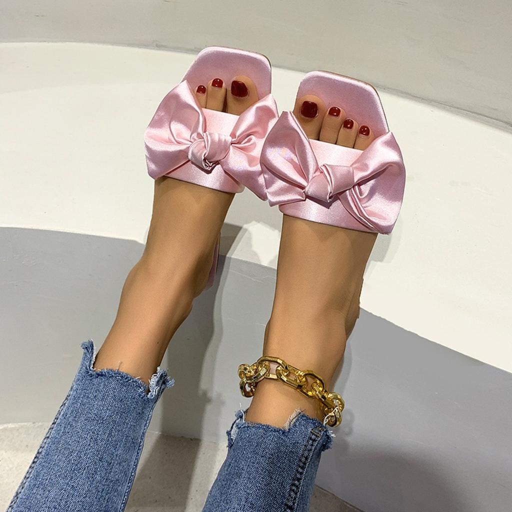 Bow Tie, Beach Sandals, Women's Slippers, Plus Size Flat Shoes, Sandals