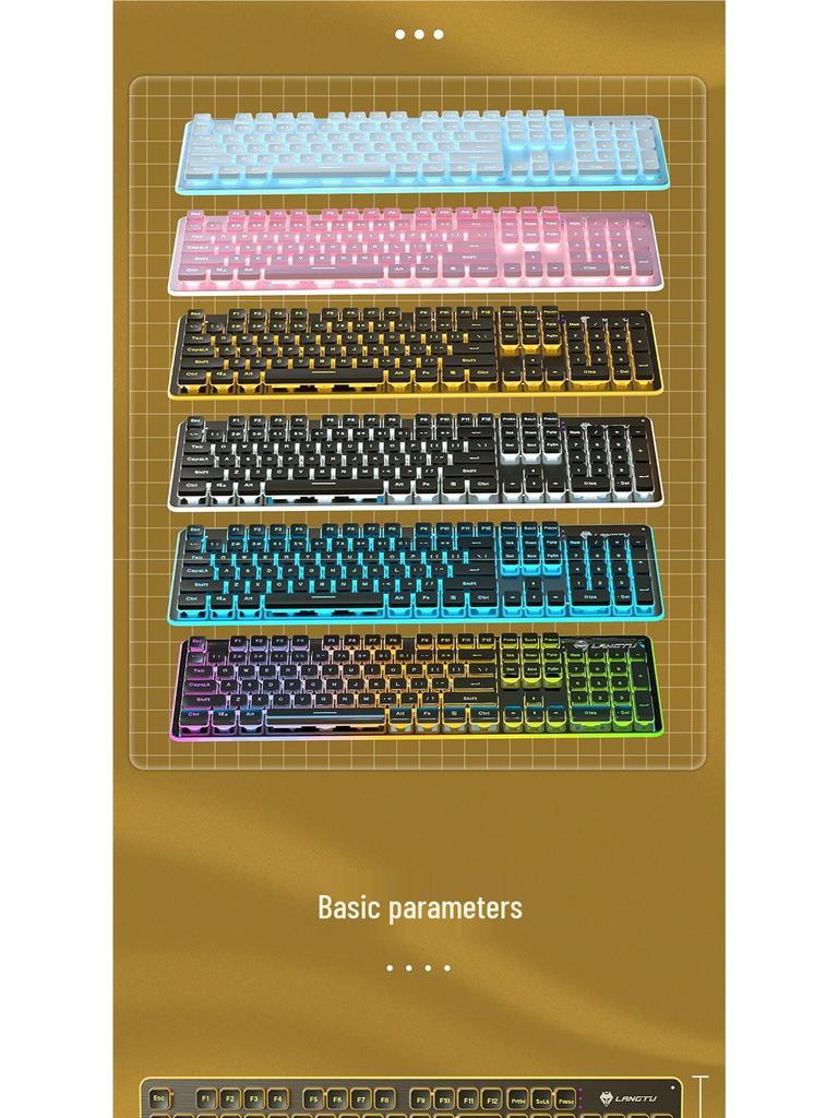 Langtu Silent Wired Keyboard with Backlit Mechanical Feel for Office & Laptop