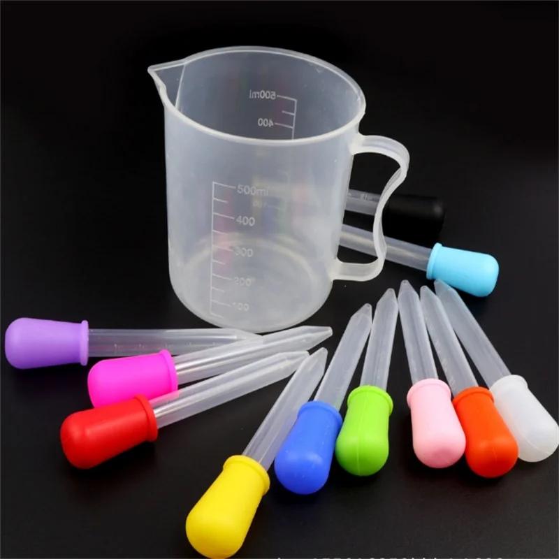 5/10PCS Random Color 5ml Silicone Eye Ear Pipette Dropper Pipette School Lab Experiment Supplies Dropper Feeding Medicine Liquid