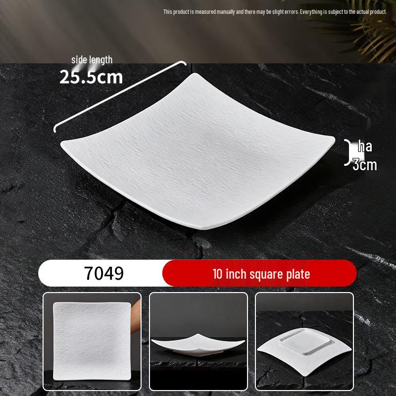 Assiette Plate Blanche Imitation Porcelaine en Mélamine - Ronde Buffet, Fondue, Dessert, Steak, Vaisselle d'Hôtel Commerciale.