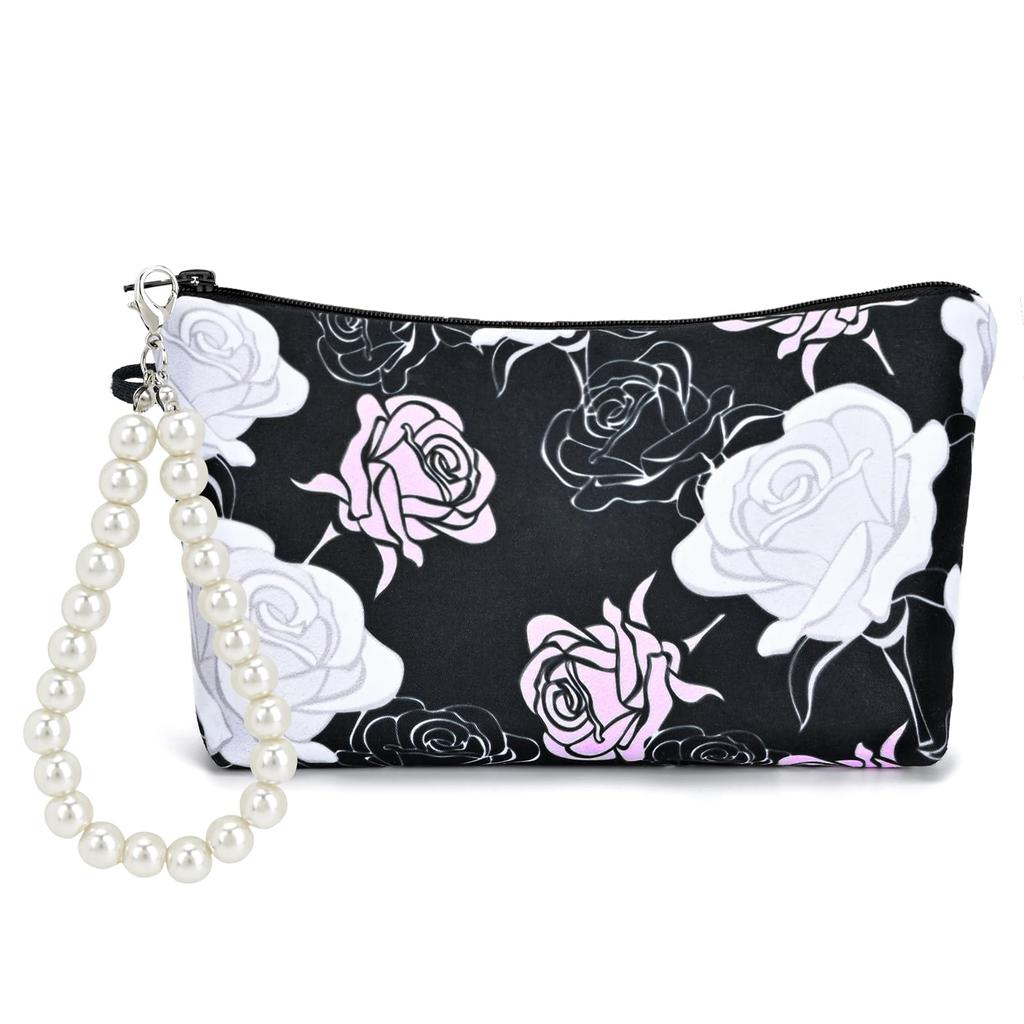 Newseego Small Makeup Cosmetic Large Storage Gadget Floral Print Women's Pouch, Pouch, Cute, Capacity, Stylish, Water-Repellent, Pouch, Case,