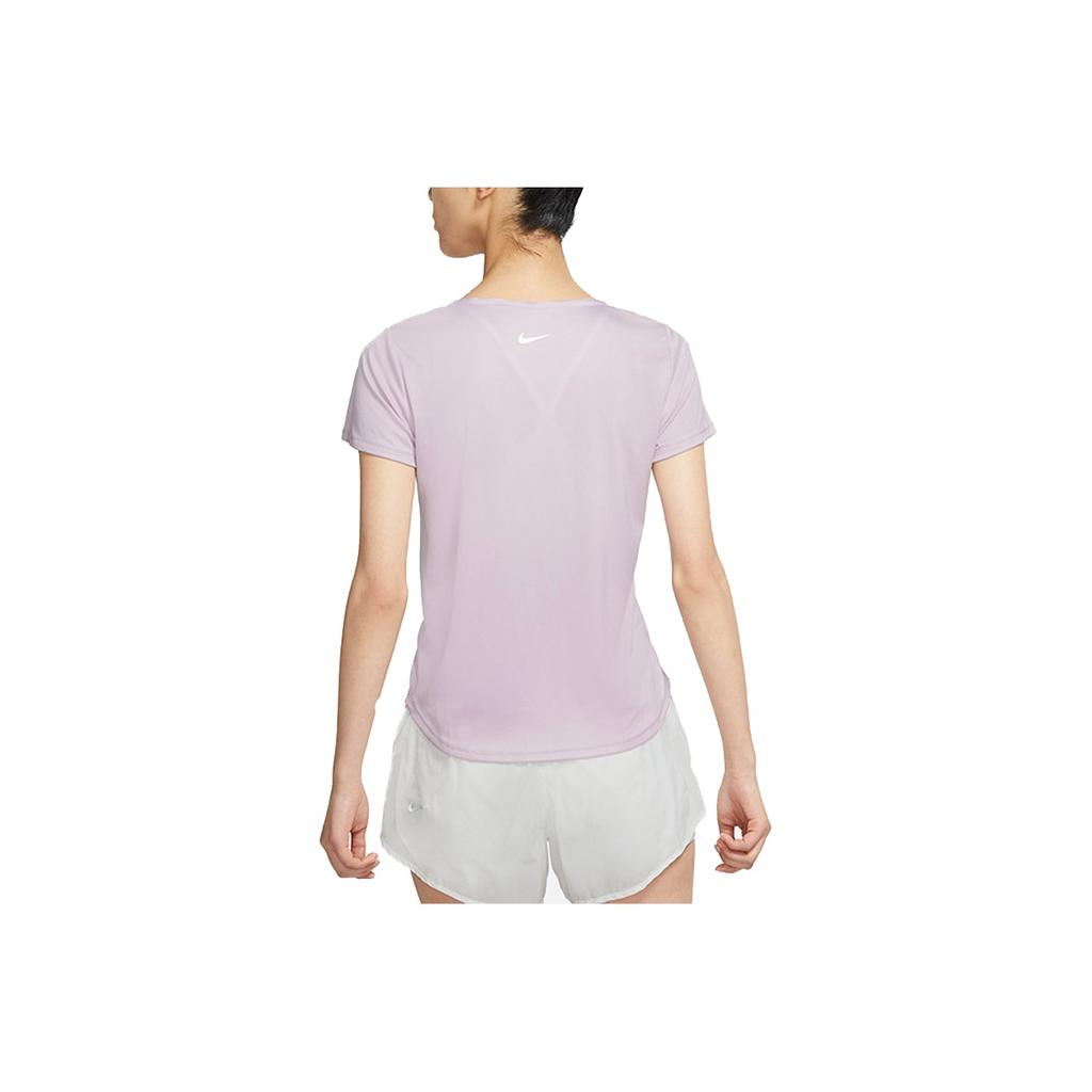 Nike Swoosh Logo Print Sport Crew Neck Short Sleeve T-Shirt Women Tops Light-Purple CZ9279-576