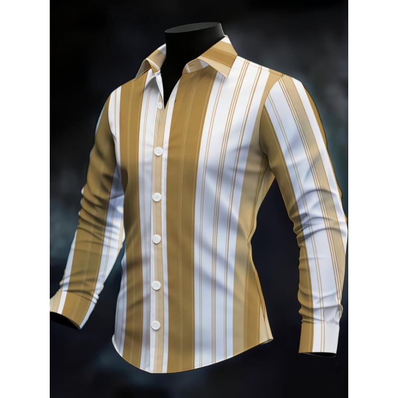 New men's casual shirt long sleeved slim fit 3D bird print shirt fashionable casual men's pattern top