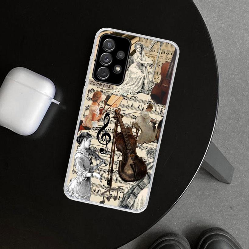 Music Violin Phone Case for Samsung Galaxy A17 A16 A26 A36 A56 A57 A37 A15 A25 A35 A55 A14 A24 A34 A54 A13 A23 A33 A53 Galaxy A1