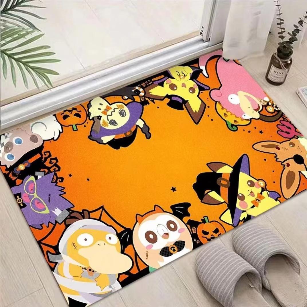

Halloween Themed Door Mat With Pumpkin Bat Moonlit Town Patterns Soft Decorative Entryway Rug For Spooky Season Decor Gifts 40x60cm