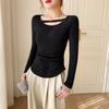 Women's Slim-Fit Long-Sleeve Pleated Top - Fall/Winter 2024 Collection