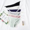 Women's  Mid Waist Cotton Lace Briefs Women Sexy Seamless Bikini Panties Underwear