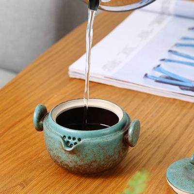 Portable 2 In 1 Tea Ceremony Teapot Set Ceramic Mini Travel Teapot with Storage Bag Quick Cup Gift
